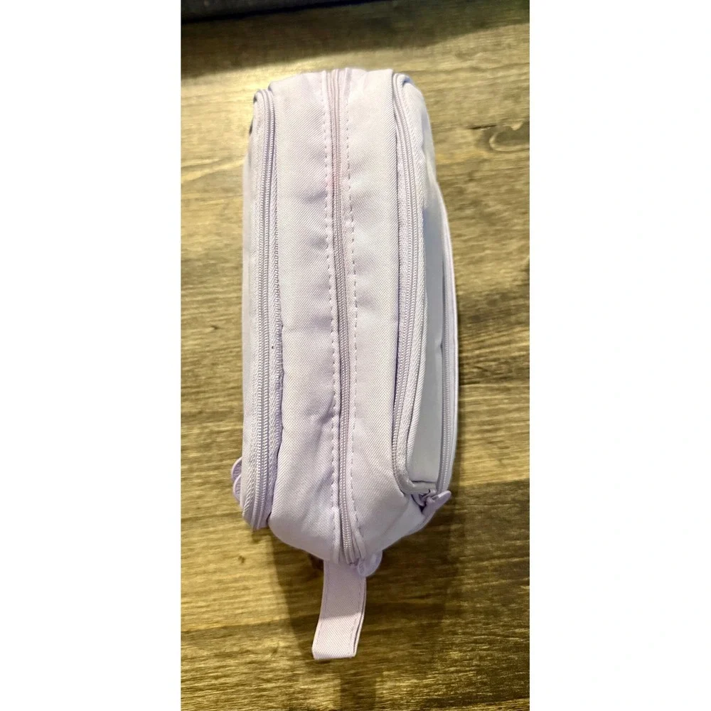 Angoo Pencil Case Large Capacity Lilac Purple Canvas Multi-Compartment Excellent